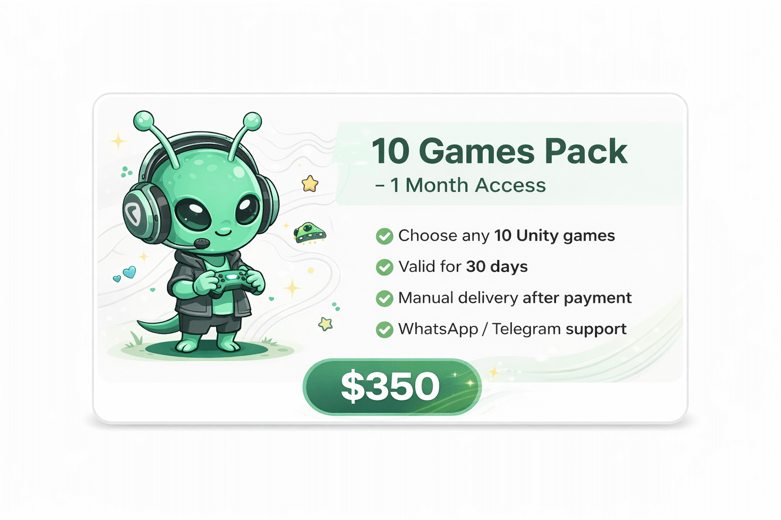 10 Games Pack – 1 Month Access