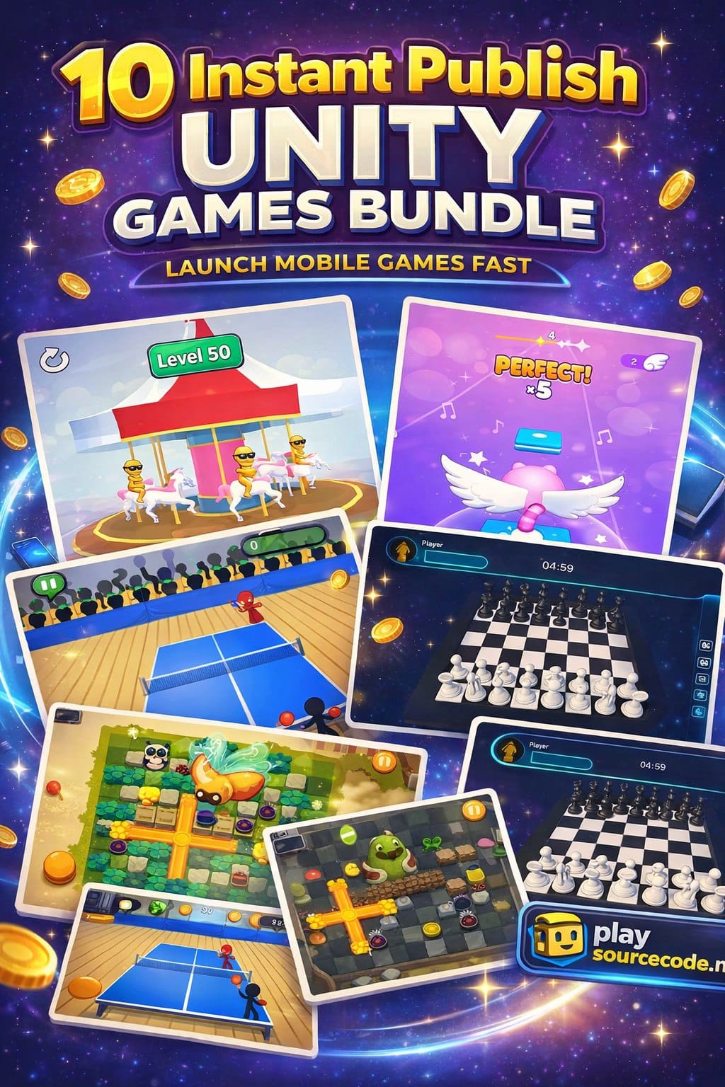 10 Instant Publish Unity Games Bundle – Launch Mobile Games Fast