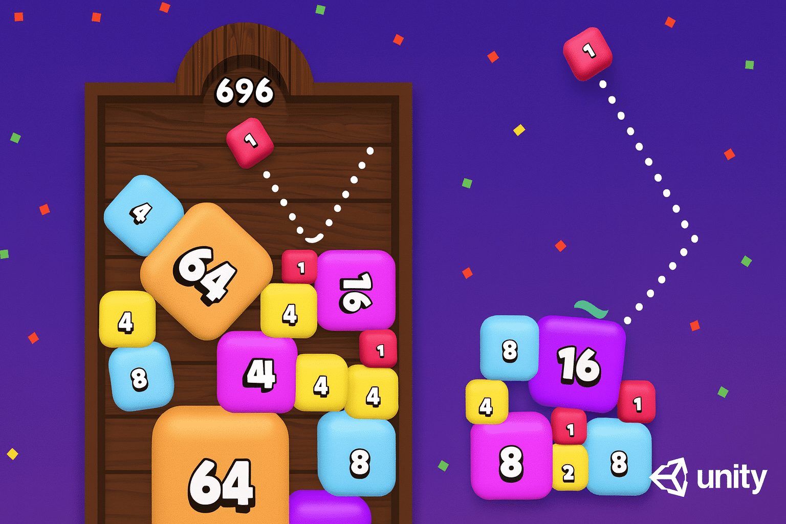 🧊 2048 Shooter Merge – Aim, Bounce & Combine!