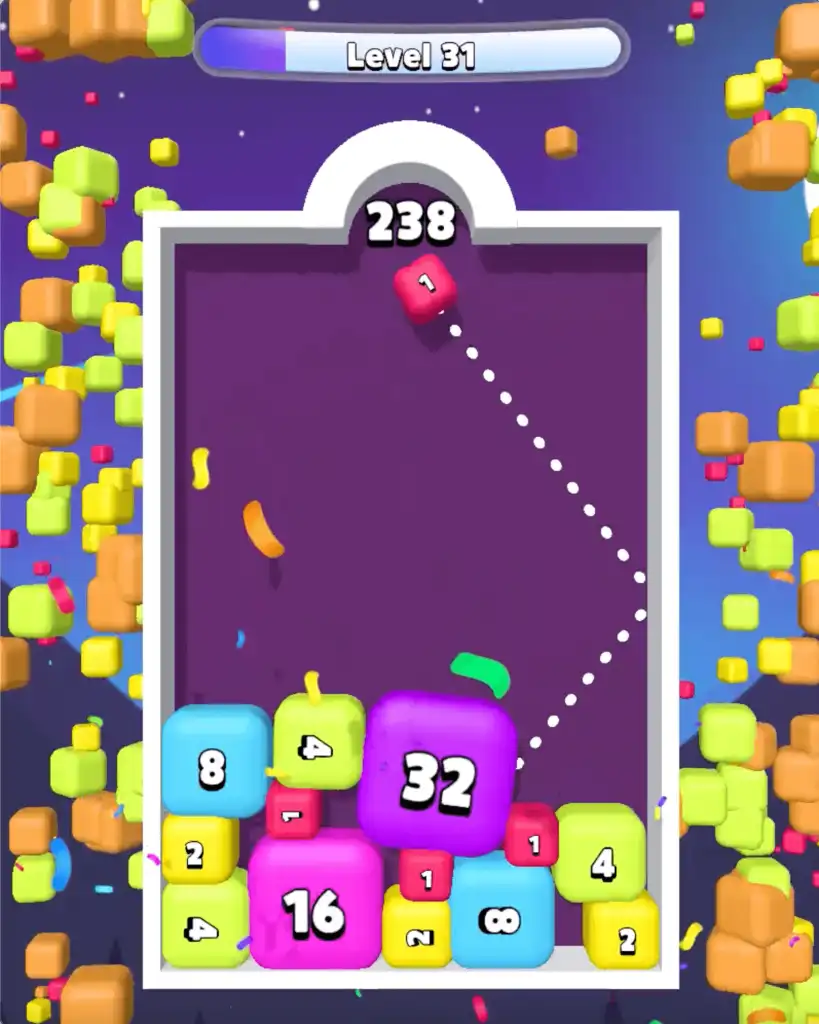 🧊 2048 Shooter Merge – Aim, Bounce & Combine! screenshot 5
