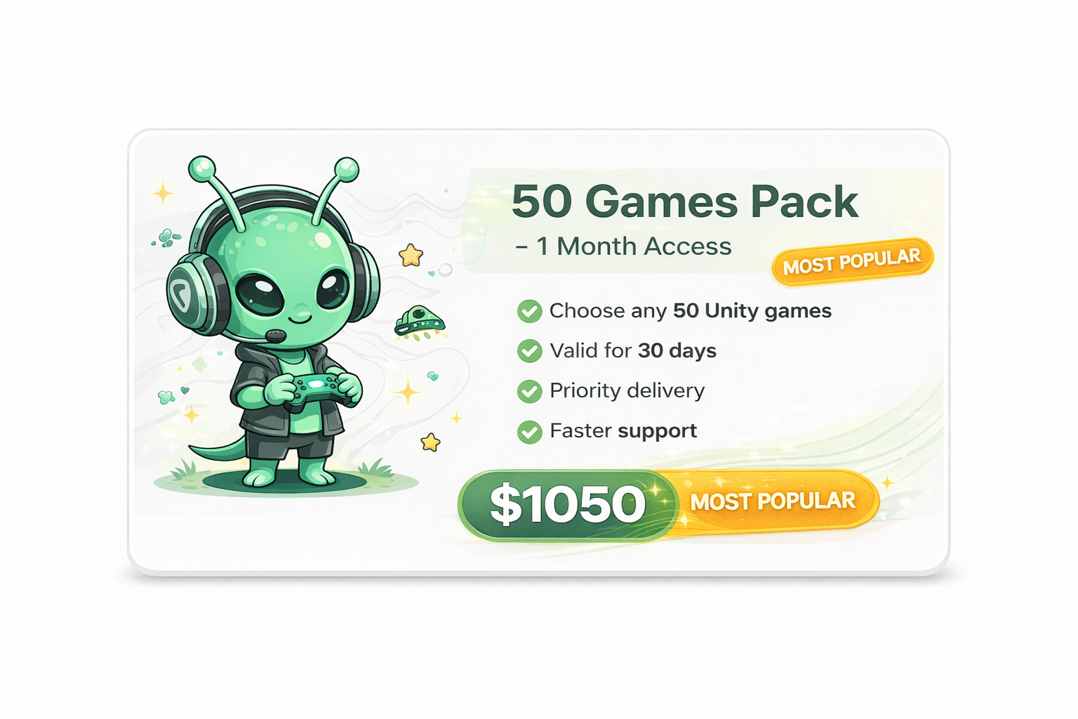 50 Games Pack – 1 Month Access