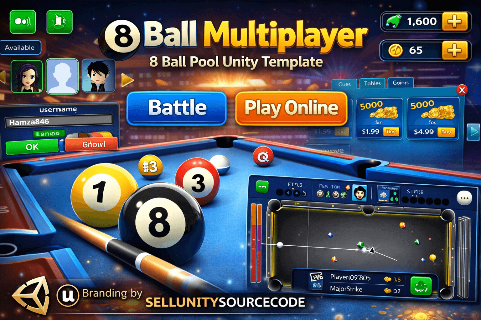 8 Ball Multiplayer – 8 Ball Pool Unity Game Template