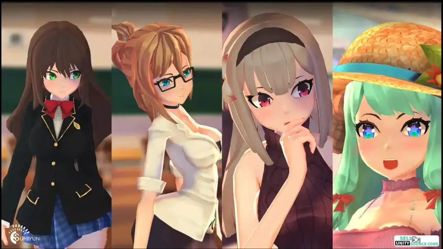 Anime Girls Pack – 3D Character Models Unity Assets – SellUnitySourceCode.com