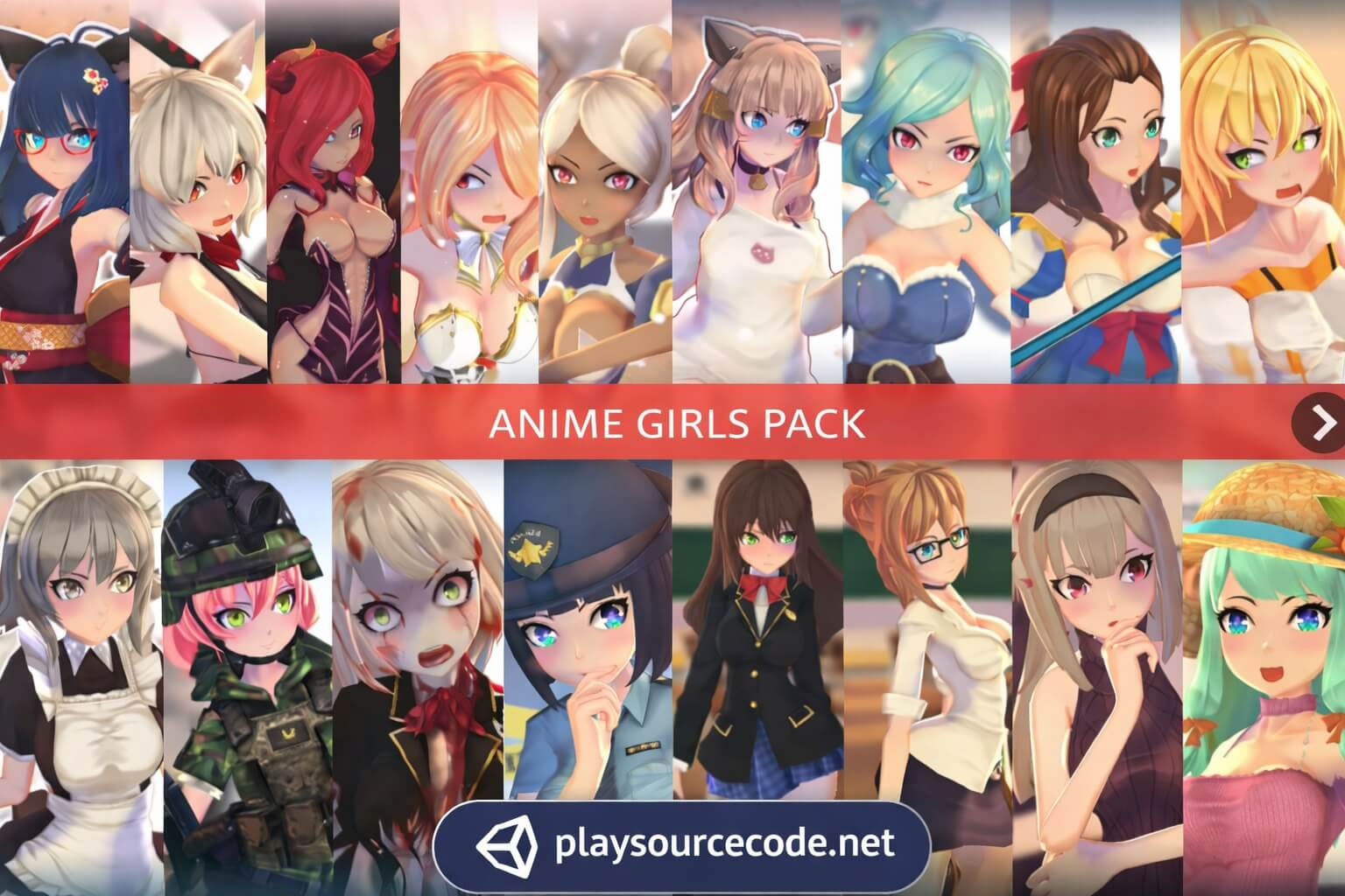 Anime Girls Pack Unity  Game Assets screenshot 5