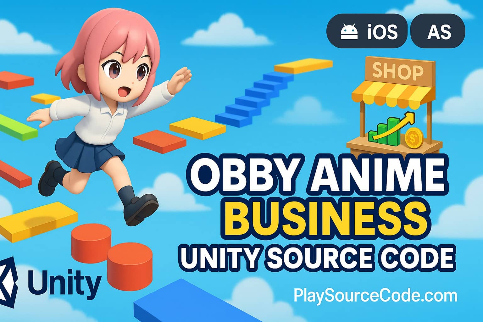 Anime Obby + Business Builder in Unity