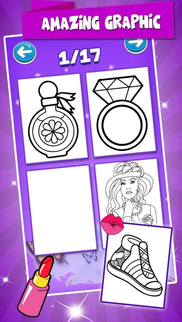 Beauty Coloring Pages – Fashion Art Game SellUnitySourceCode.com screenshot 4