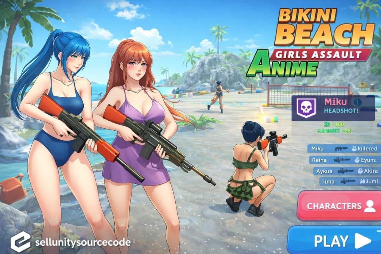 Bikini Beach Anime Girls Assault Game New Unity3D