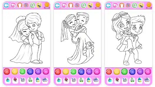 Bride And Groom Wedding Coloring Pages Game Sellunitysourcecode