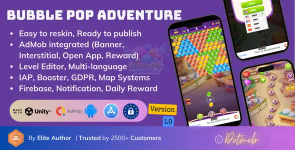 Bubble Pop Adventure – Complete Unity Game