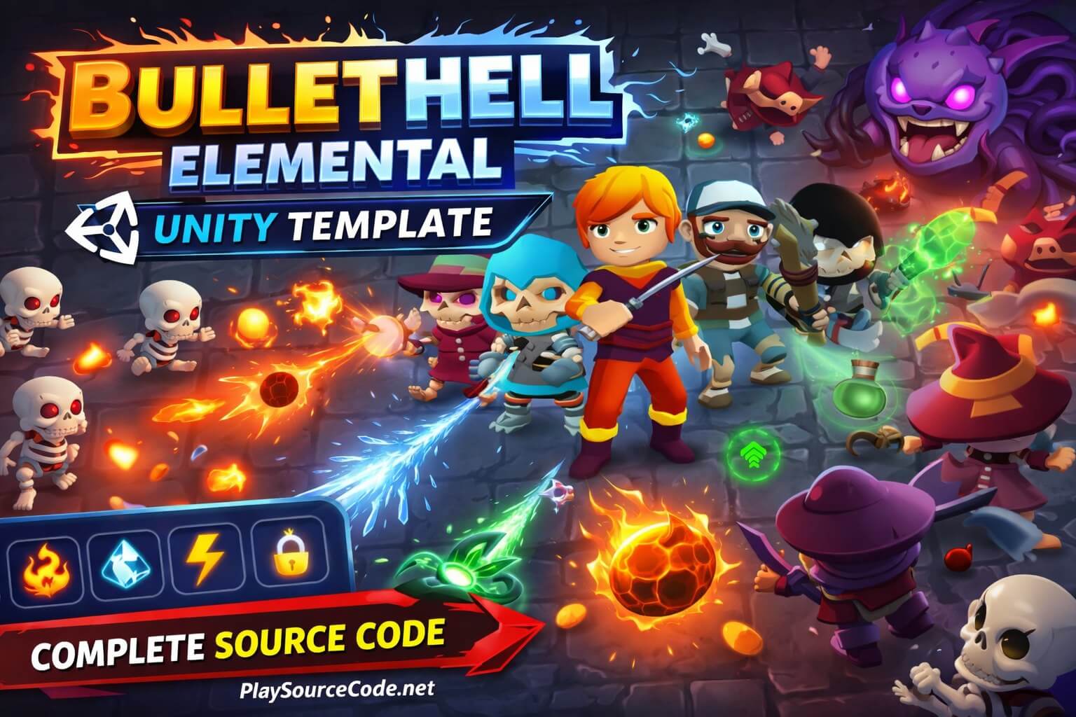 BulletHell Elemental Template Unity
