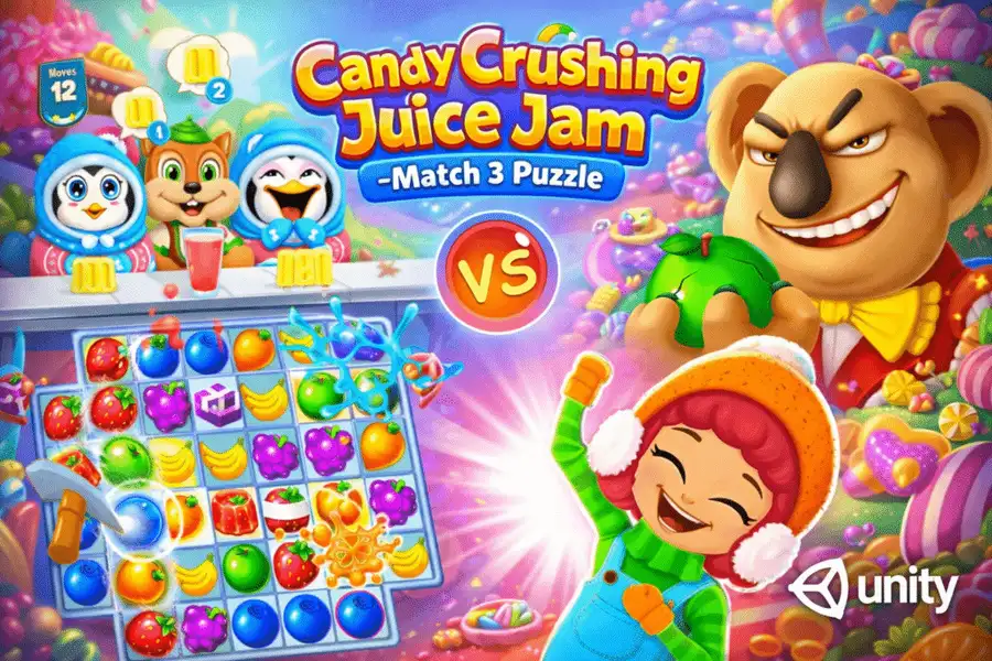 Candy Crushing Juice Jam: Classic Match-3 Puzzle Unity Source Code (200 Levels) screenshot 2
