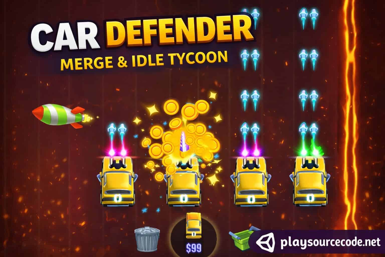 Car Defender Merge & Idle Tycoon – Ready-to-Publish Unity Mobile Game Source Code