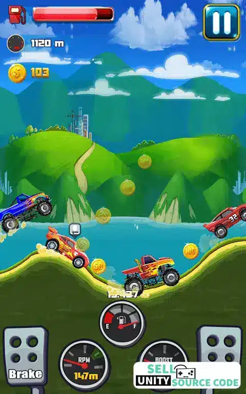 Cars Hill Climb Sellunitysourcecode screenshot 5