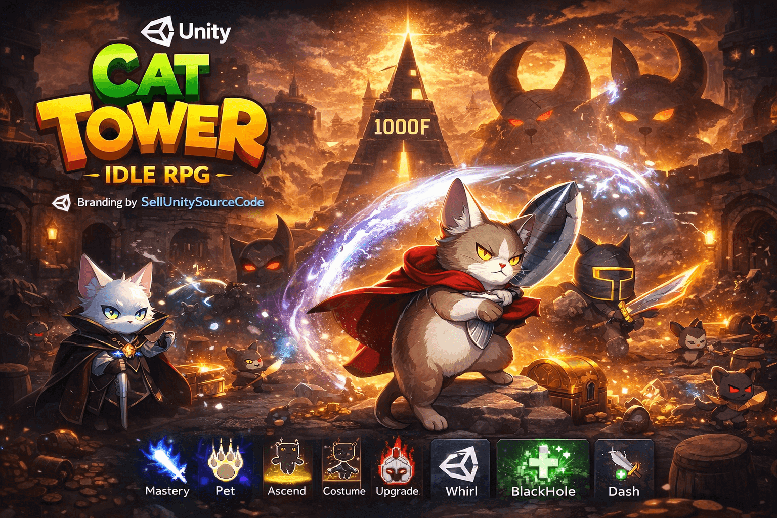 Cat Tower: Idle RPG Unity Source Code – Tap Combat & Pet System
