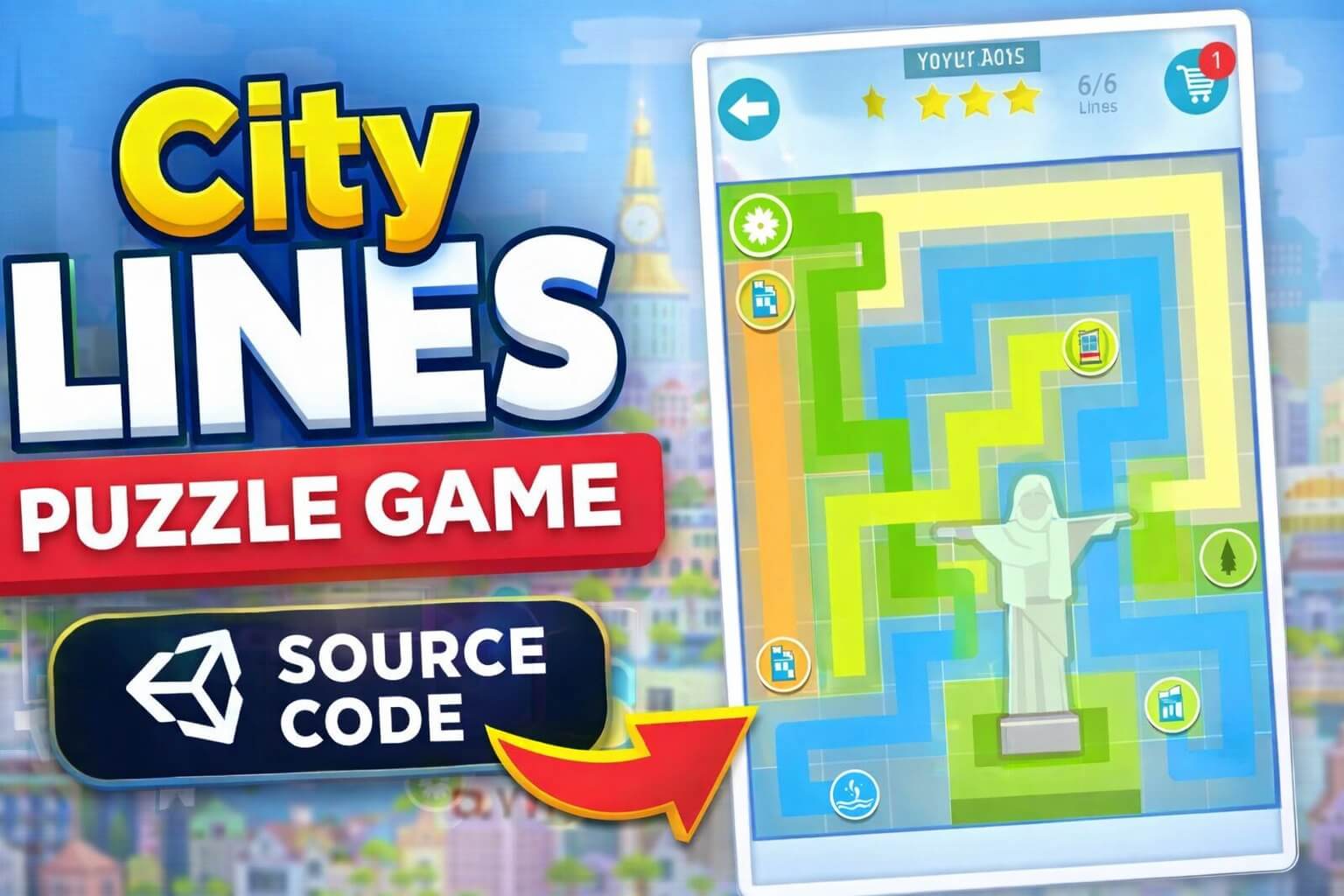 City Lines Puzzle Unity Source code