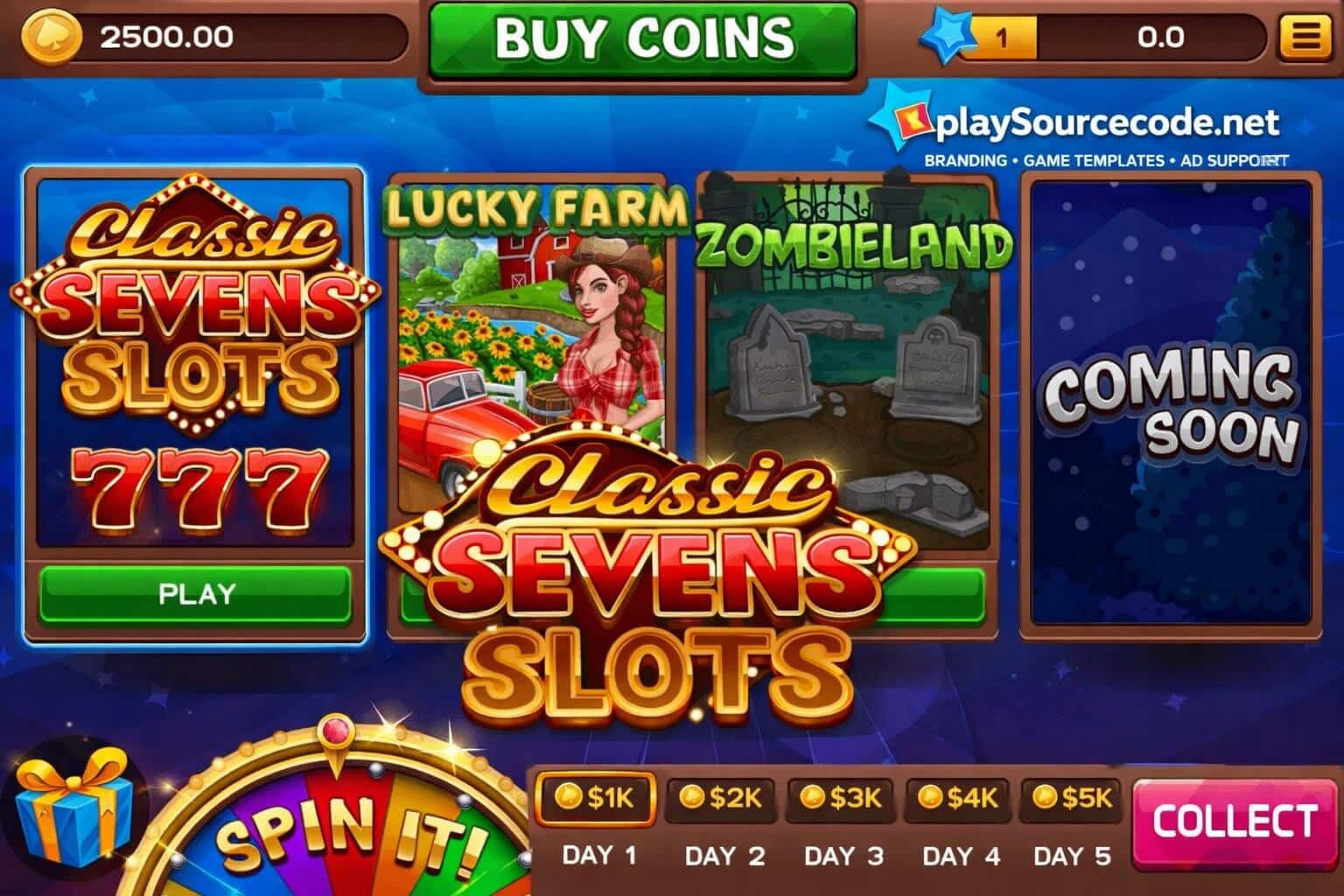 Classic Seven Slots  Complete Unity Project