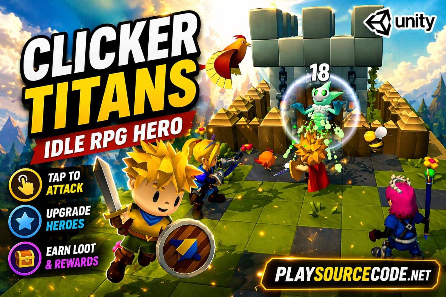 Clicker Titans - Idle RPG Hero Unity Game