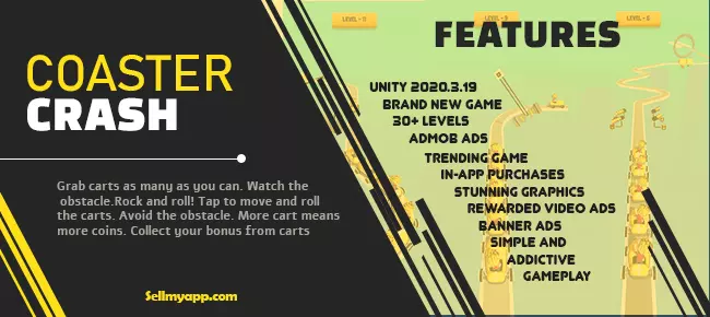 🎢 Coaster Crash – Hypercasual Adventure Game | SellUnitySourceCode.com