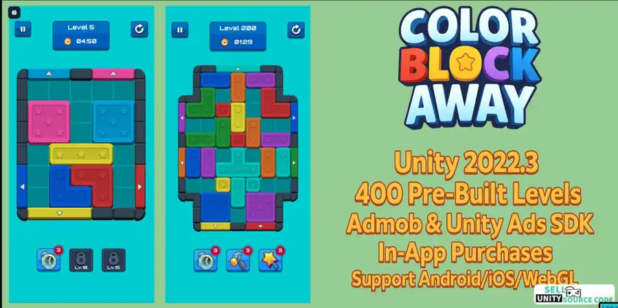 🎨 Color Block Away – Ultimate Sliding Puzzle Game | SellUnitySourceCode.com