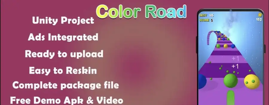 🎨 Color Road 3D – Complete Unity Source Code | SellUnitySourceCode.com screenshot 3