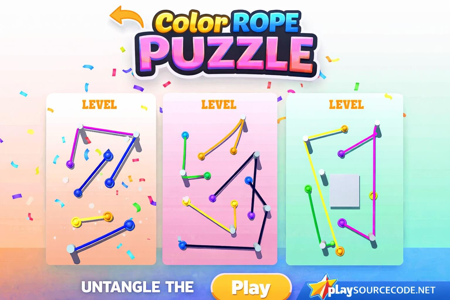 Color Rope Puzzle Unity Game Source Code