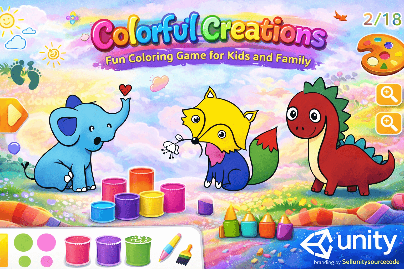 Colorful Creations – Kids Coloring Book Unity Game Source Code