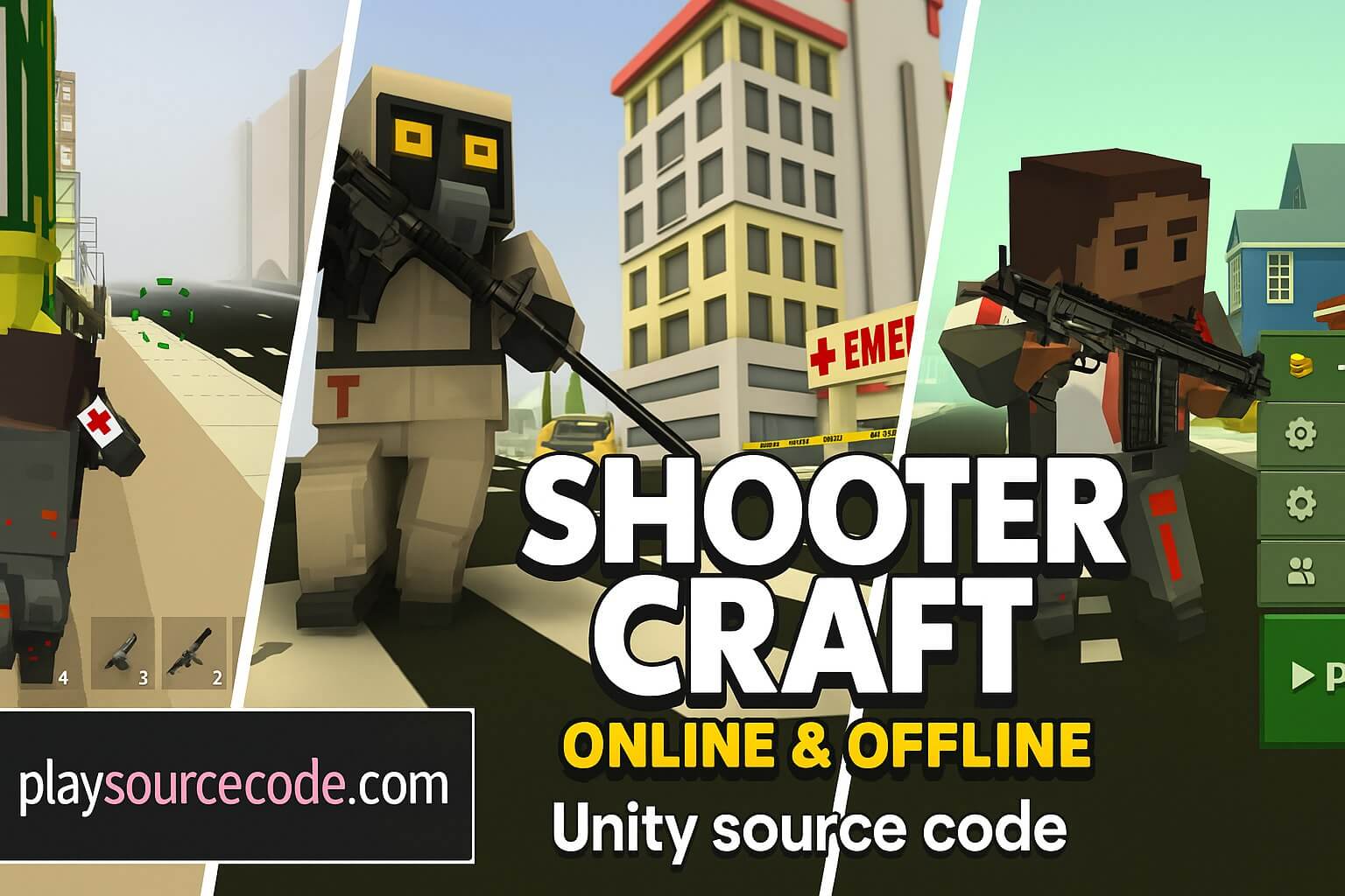 Craft Shooter Unity Source Code – FPS Game with Online Mode screenshot 2
