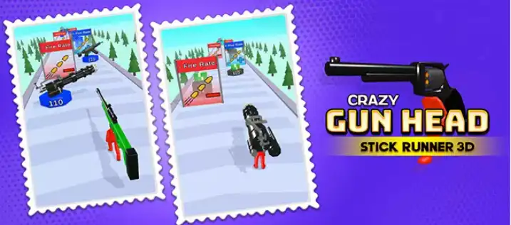 Crazy Gun Head Stick Runner 3D SellUnitySourceCo