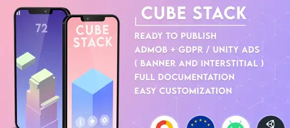 Cube Stack Game SellUnitySourceCode screenshot 2