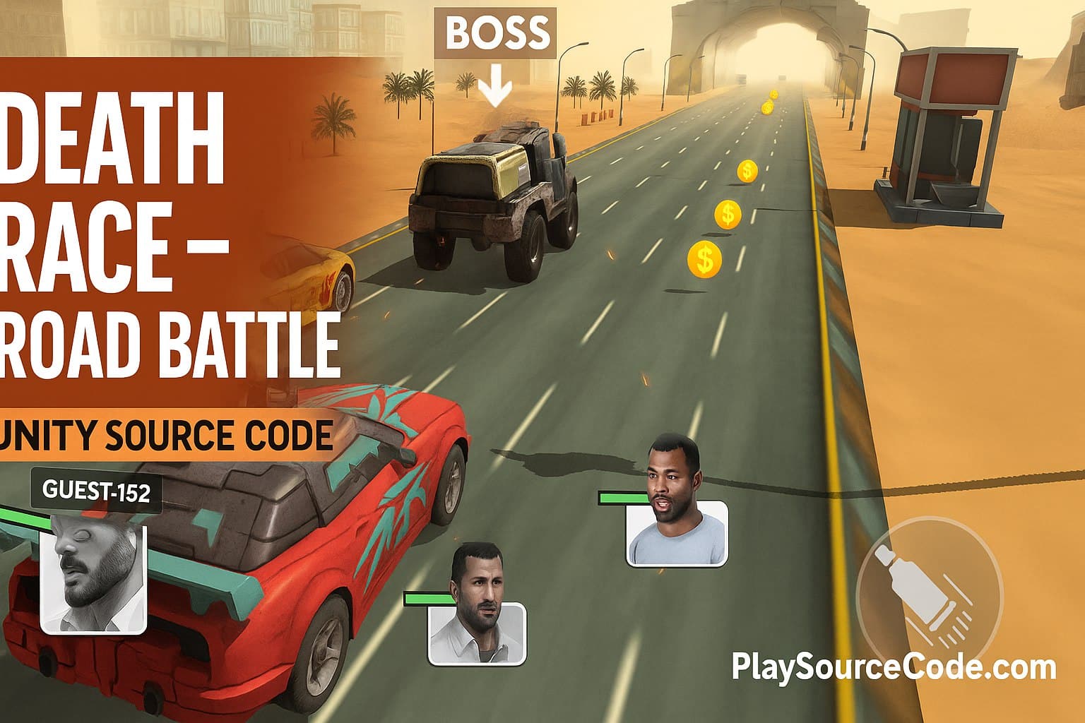 Death Race Road Battle Unity Game Template – Full Source Code screenshot 2