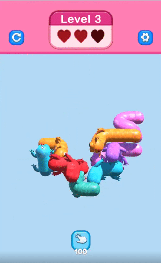 Download Worm Stack Tap Away Puzzle Unity Source Code – 150 Levels Included screenshot 4