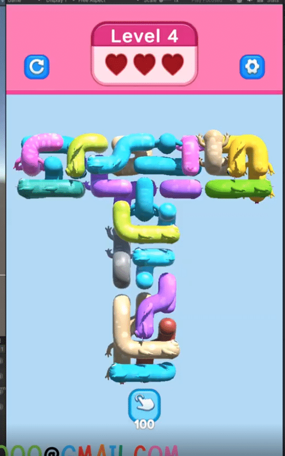 Download Worm Stack Tap Away Puzzle Unity Source Code – 150 Levels Included screenshot 5