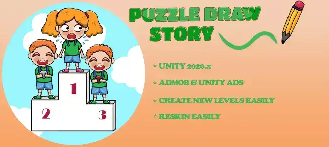 Draw Puzzle Story – Draw One Part SellUnitySourceCode