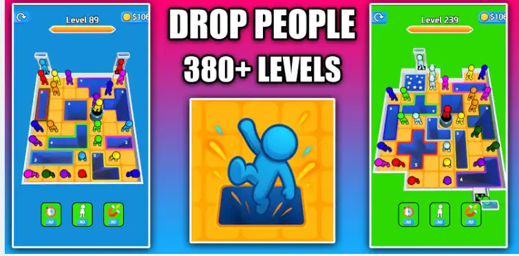 Drop People 3D Hole Puzzle Game Unity Source Code