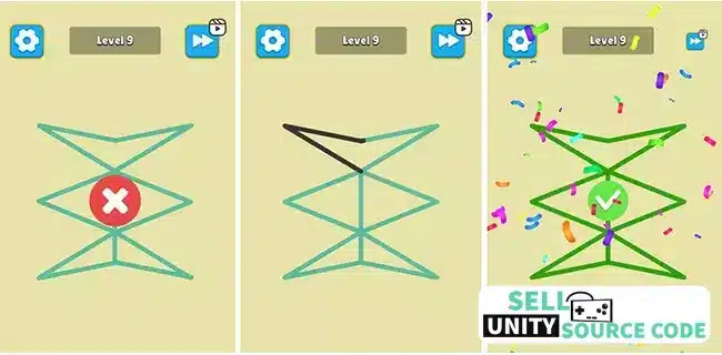Easy One Line: Drawing Puzzle SellUnitySourceCode
