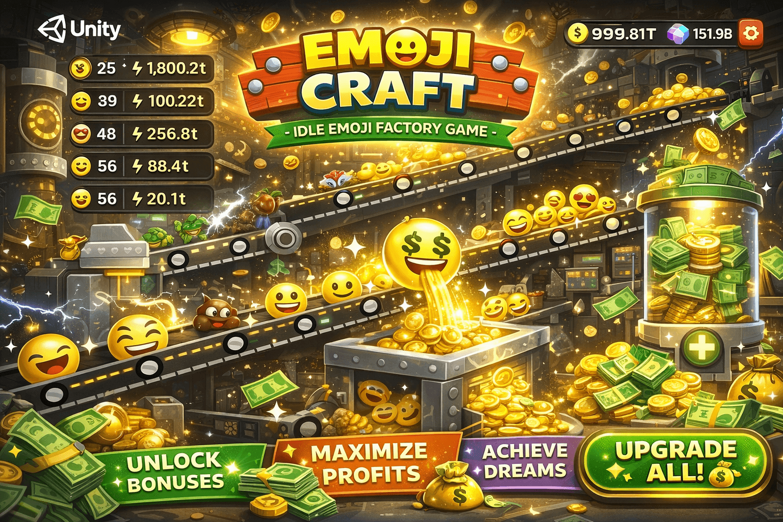 Emoji Craft: Idle Emoji Factory Tycoon Unity Source Code (80+ Unlocks