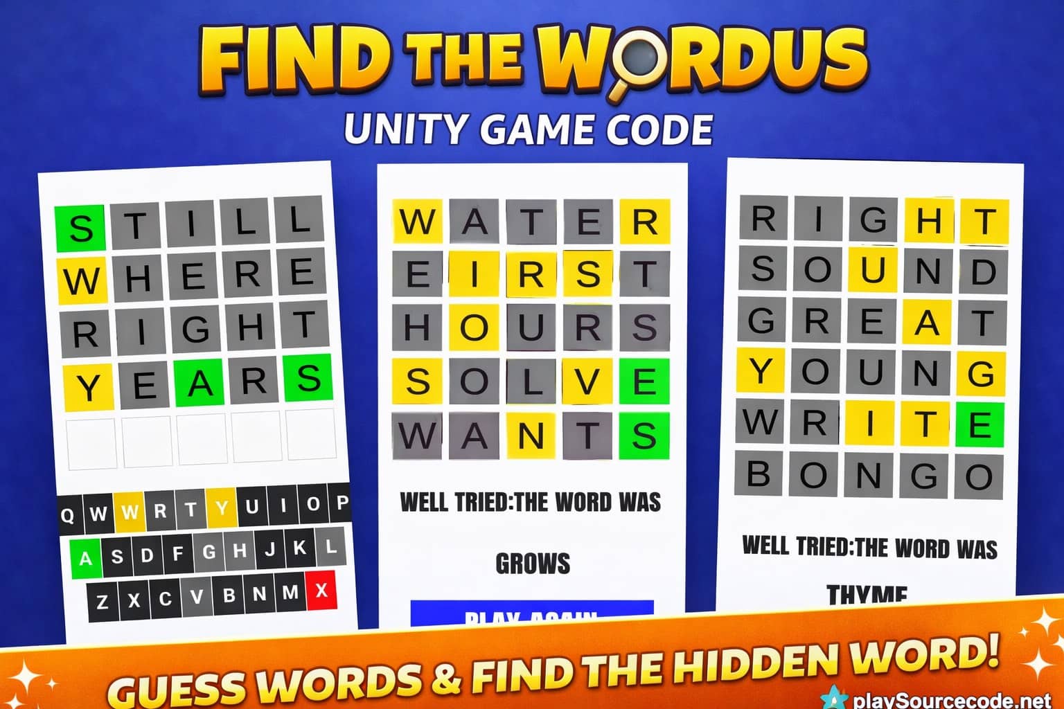 Find The Wordus Unity Code