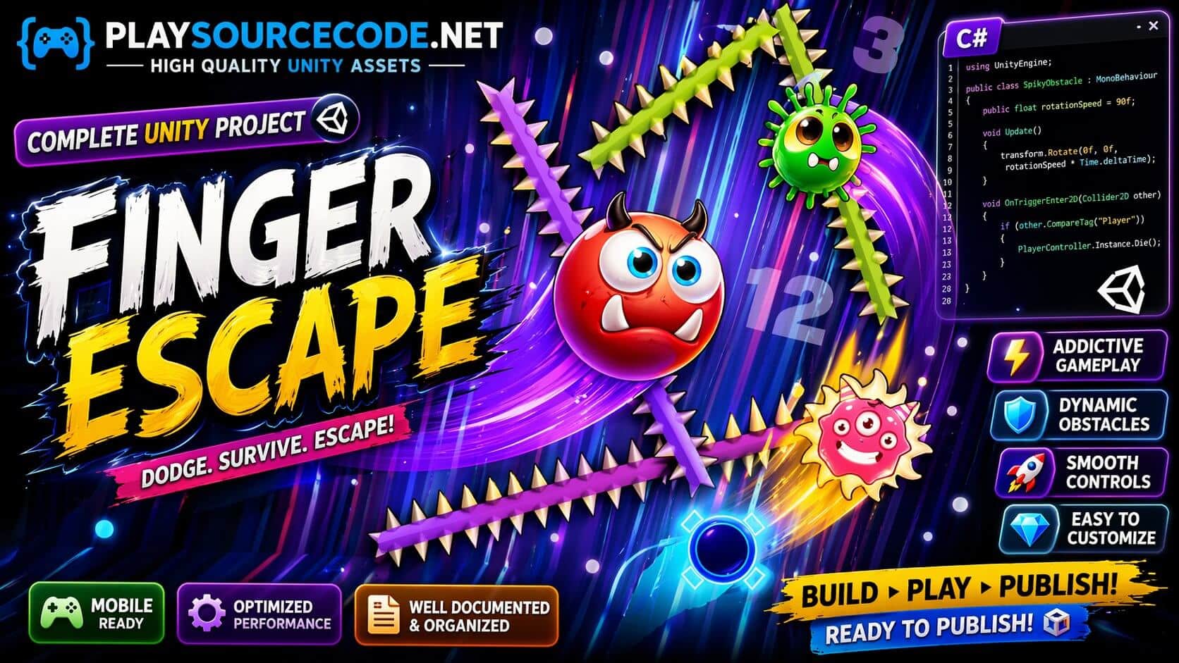 Finger Escape unity source code