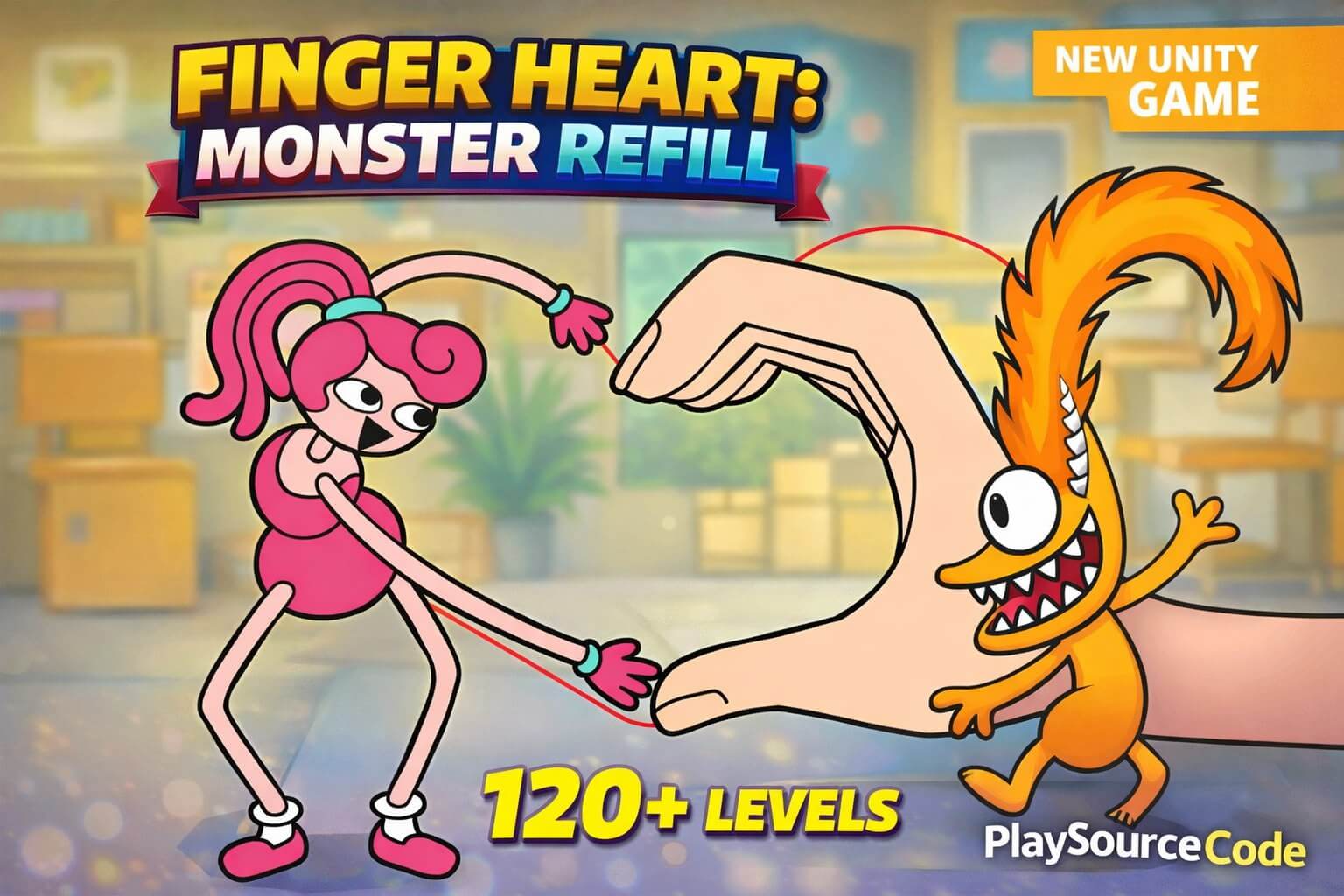 Finger Heart: Monster Refill -120+ Levels Unity Game