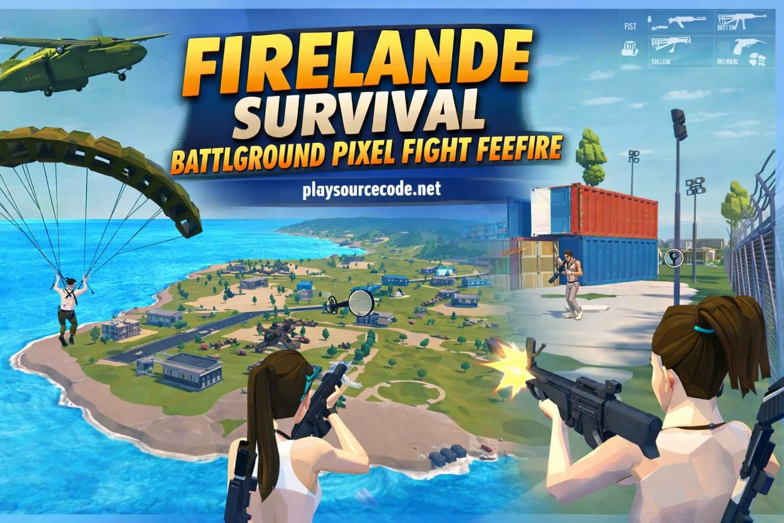 firelande Survival : Battleground pixel fight freefire  Unity Code