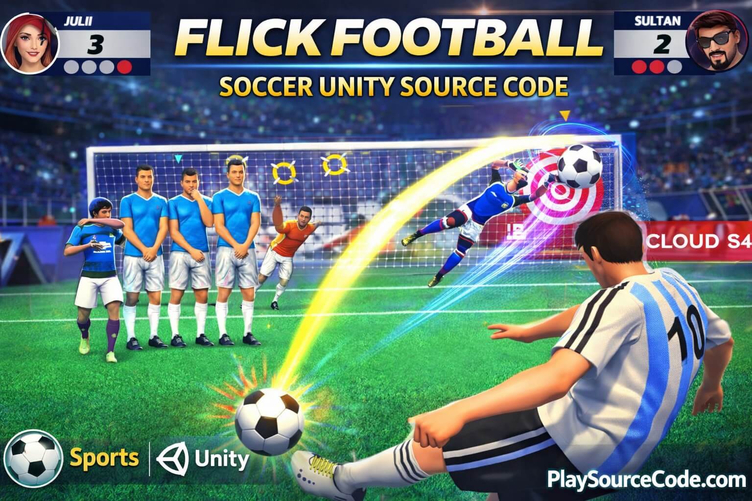 Flick Football Game Soccer Unity Source Code