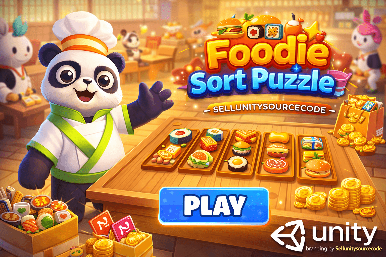 Food Sort Puzzle Unity Game – Match, Cook & Serve