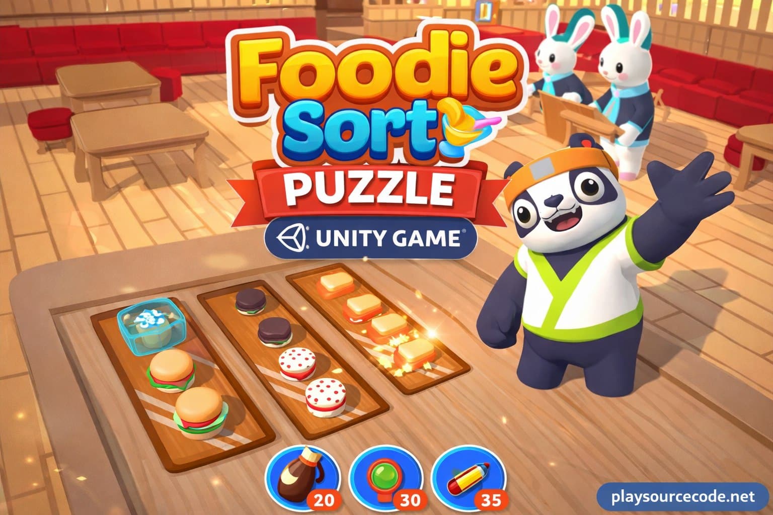 Foodie Sort Hyper Casual Puzzle – Complete Unity Game Project