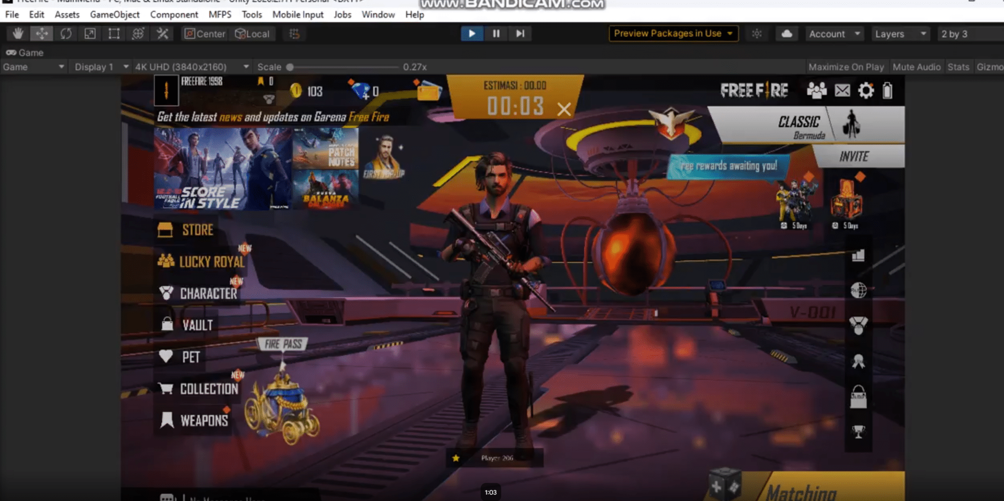 FreeFire Clone: Online Multiplayer Game with Web-Based Login System screenshot 4