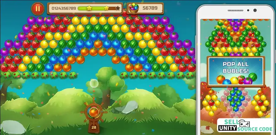 Fruit Bubble Shooter: Blast & Pop Game SellUnitySourceCode.com screenshot 2