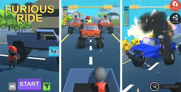 Furious Ride – Complete Unity Game + Admob SellUnitySourceCode 