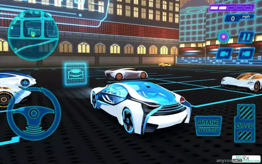 Futuristic Car Simulator SellUnitySourceCode screenshot 2