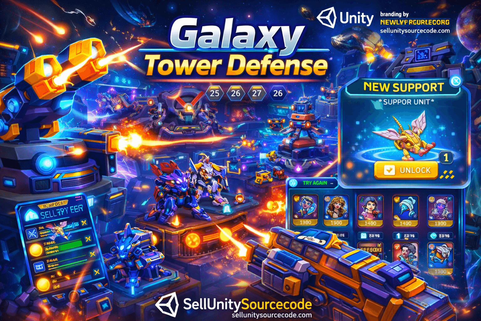 Galaxy Tower Defense Unity Game – Sci-Fi Strategy TD