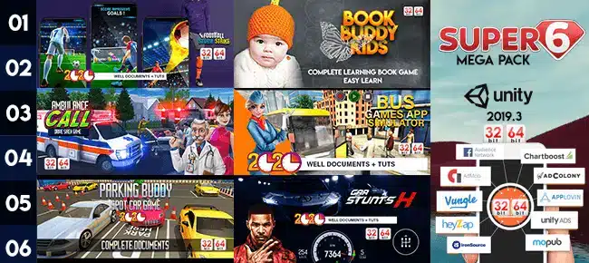 GBS Studio’s Super 6 Mega Bundle: 6 Unity 2019 Hig SellUnitySourceCode screenshot 3