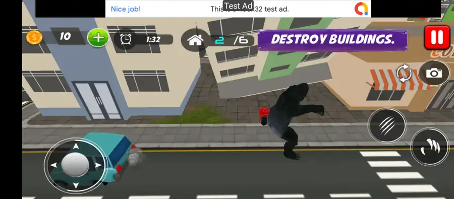 Gorilla Rampage: Angry Kong City Attack 2021 SellUnitySourceCode screenshot 5